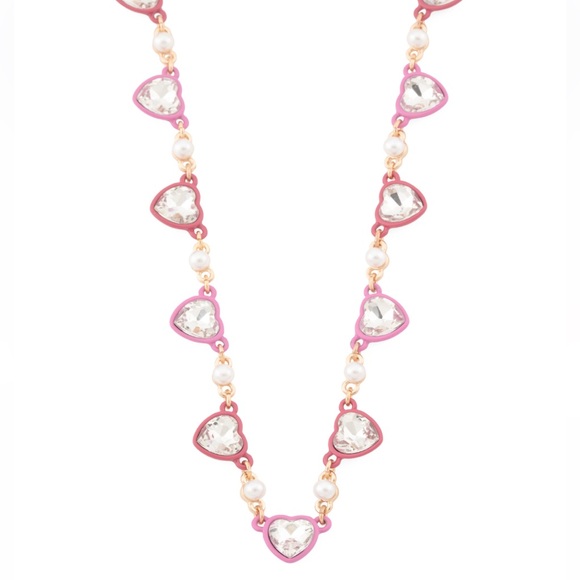 NWT Betsey Johnson Heart Station Necklace - Picture 2 of 5